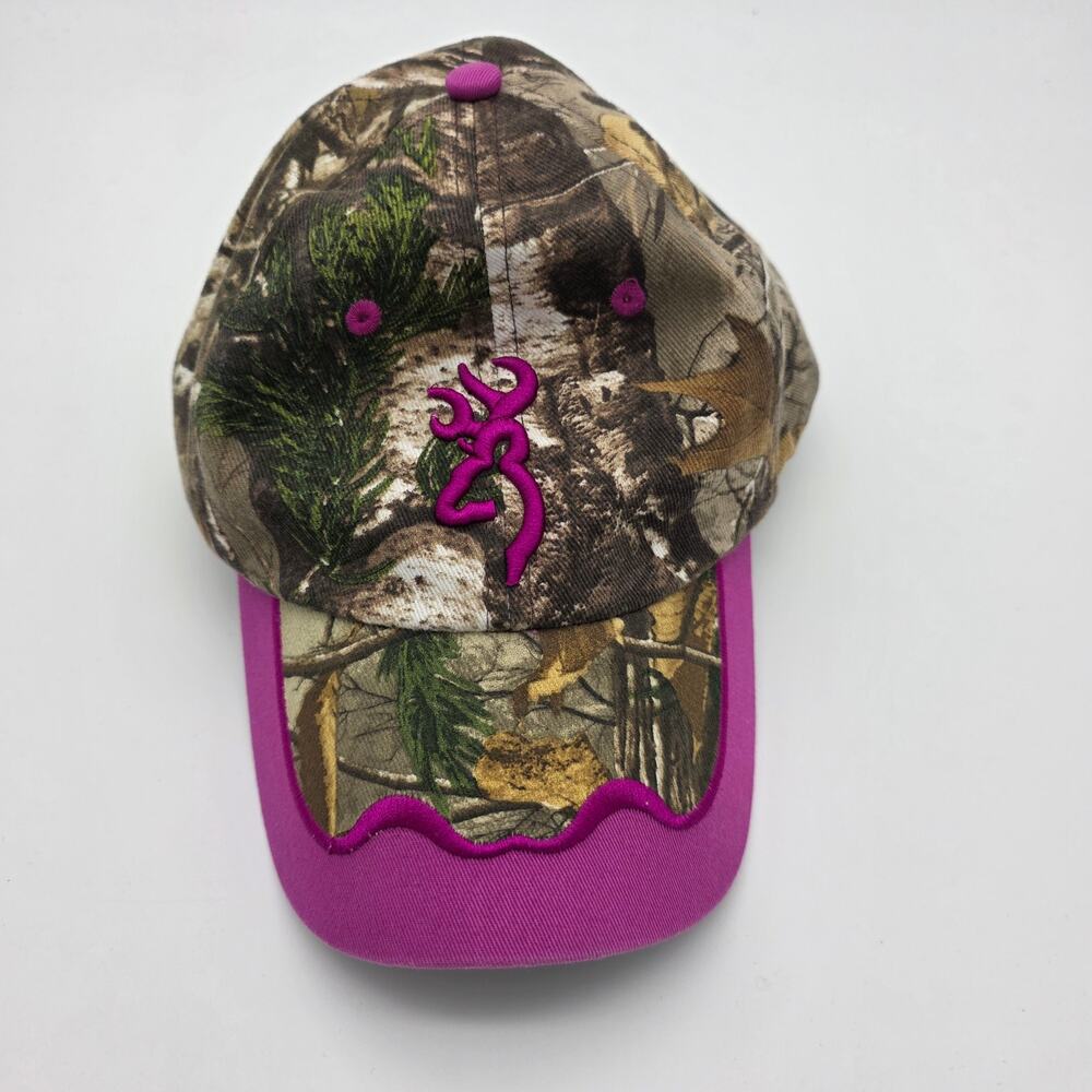 Browning Women’s Realtree Camo Pink Buckmark Baseball Hat Adjustable Cap